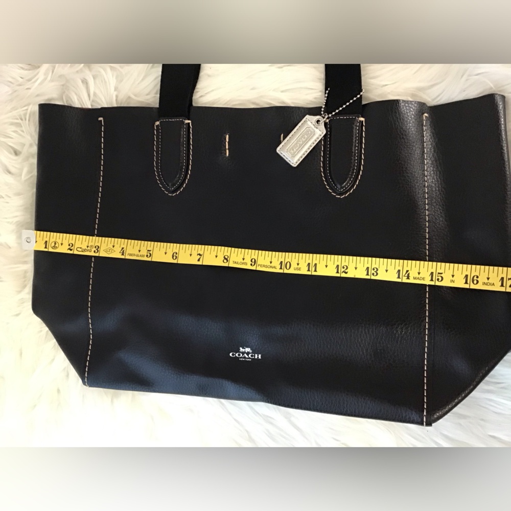 Coach 58660 Pebble Leather Derby Tote Bag In Black EUC - Picture 10 of 16